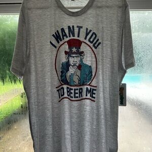 Tipsy Elves Gray Short Sleeve Tee Patriotic Design